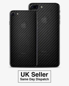 iPhone 7 / 7 Plus Back Sticker Film Transparent Carbon Fiber Skin - 2x Piece - Picture 1 of 11
