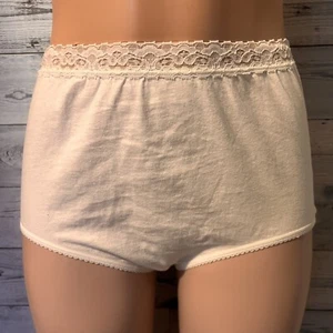 Bragas cortas completas Vanity Fair 100 % algodón recortadas en encaje blancas talla 8/48 de colección - Imagen 1 de 16