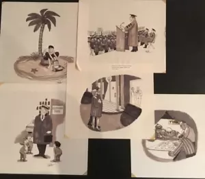 SET (5) Vintage ZEITUNG ORIGINAL KUNSTWERK selten - Bild 1 von 6