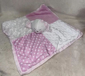 Crown & Ivy Pink &White Bunny Pink Stripe Ears, Polka Dot & Plush Security Lovey - Picture 1 of 10