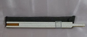 alter Rechenschieber aus Holz in Filz-Etui - Bild 1 von 4