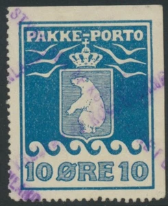 GREENLAND. #Q4a. 1910. 10 Øre blue, imperf top and right, VF used (PH1700) - Picture 1 of 1