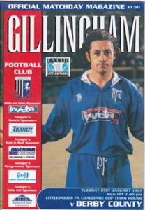 Copa Fa Gillingham V Derby County 1996/97 21-01-1997 tercera ronda - Imagen 1 de 1