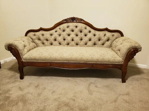 ANTIQUE Victorian Carved Rosewood/Walnut Sofa Settee Cover