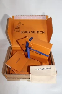 Authentic LOUIS VUITTON Small Drawer Box 6x5x1.5" Cloth Bag Ribbon Receipt - Picture 1 of 8