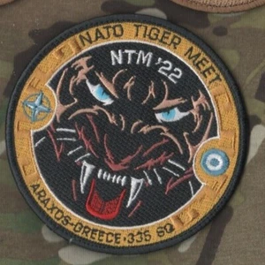 2022 NATO TIGER TRIFFT GRIECHENLAND ARAXOS LUFTWAFFENSTÜTZPUNKT LGRX vêlkrö AUFNÄHER: 335 MIRA (HAF) - Bild 1 von 12