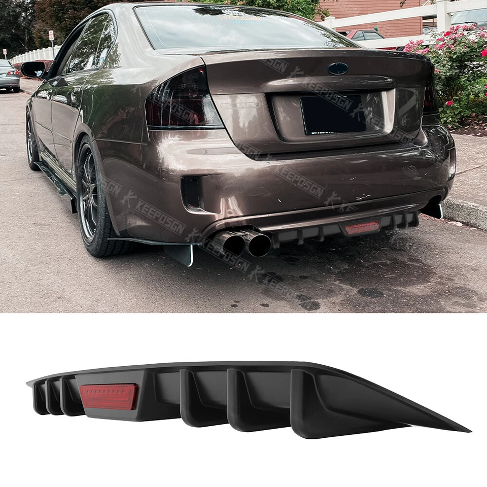 Difusor de parachoques trasero para Subaru Legacy GT 02-09 6 alerón labial divisor aleta de tiburón Foto 1 de 4