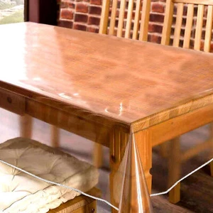 2pc Crystal Clear PVC Tablecloth Dining Table Protector Plastic Waterproof 60X90 - Picture 1 of 1