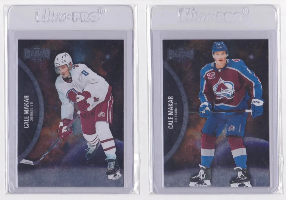 2021-22 NHL METAL UNIVERSE BASE + SP BASE CALE MAKAR #45 & #112 AVALANCHE - Image 1 of 2