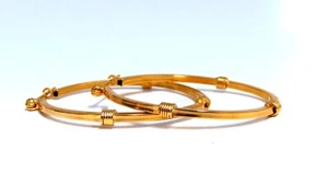 Pendientes de aro de oro de 14 quilates envolventes de púas+ - Imagen 1 de 5