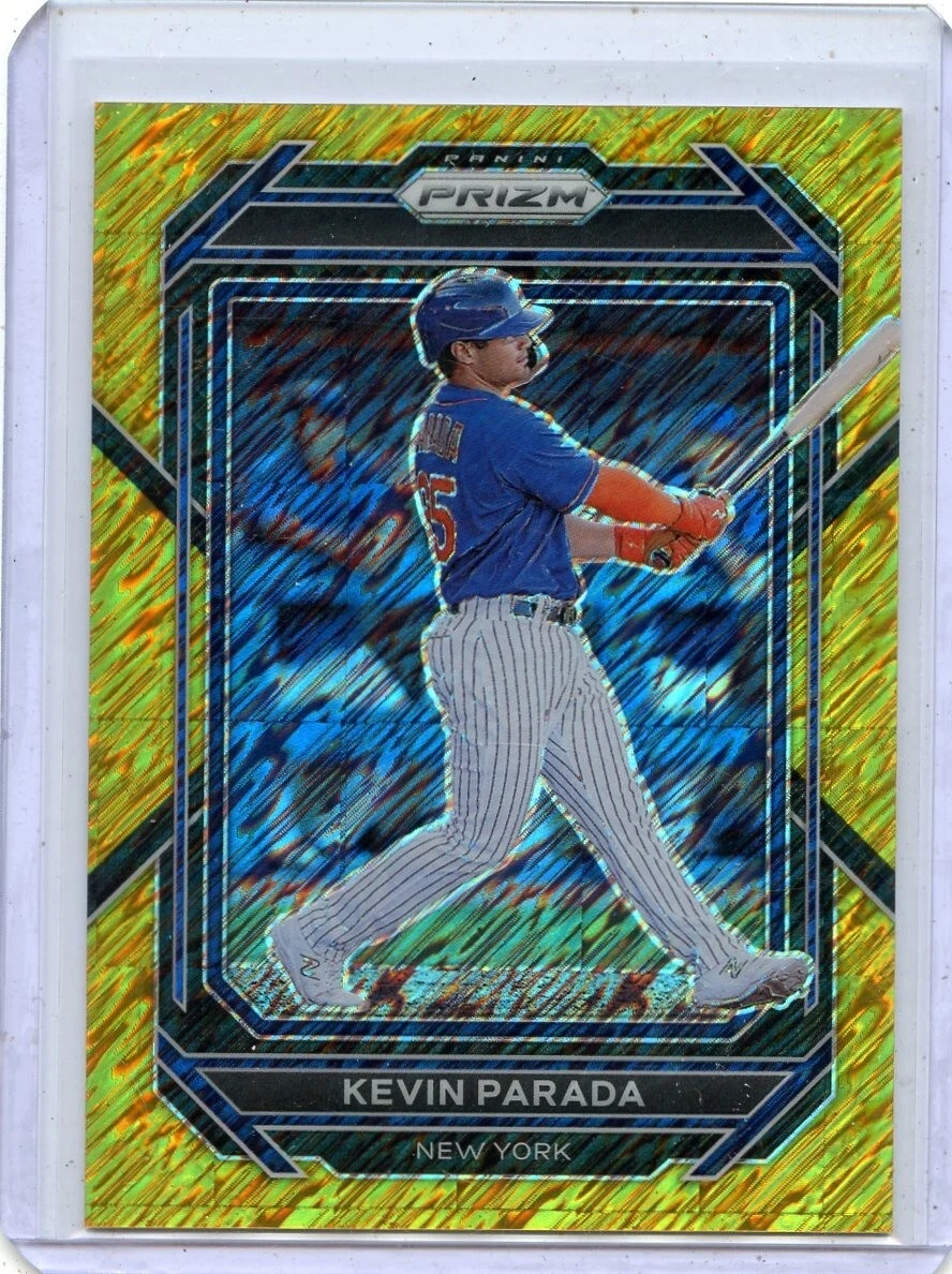 2023 PANINI PRIZM #28 KEVIN PARADA "GOLD SHIMMER PRIZM" RC #4/10, METS, 042224