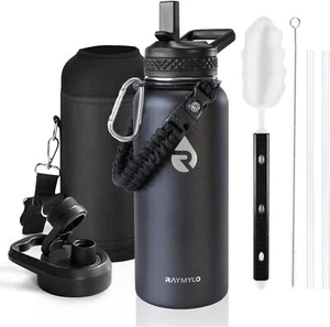 Insulated Water Bottle 32 oz, Triple Wall Vacuum Stainless Steel (Cold for 48... - Picture 1 of 3
