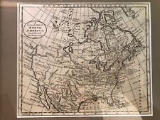 Antique Manuscript Map - 1800's Framed and Matted - North America