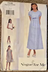 Vogue for Me Girl's Dress #7236 Sz 7-8-10 - Imagen 1 de 6