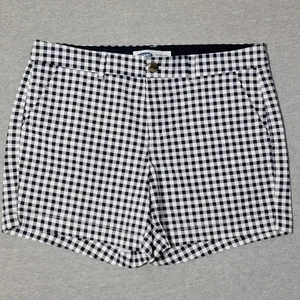 Old Navy Everyday Shorts Women's Size 12 Blue White Plaid 5 Inch Inseam Flat - Picture 1 of 8