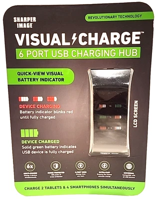 Hub de carga USB de 6 puertos de carga visual de imagen más nítida — Nuevo sellado de fábrica Foto 1 de 4