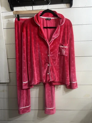 Victoria's Secret Crushed Velvet Velour Pink Pajama Set Size XL - Image 1 of 4