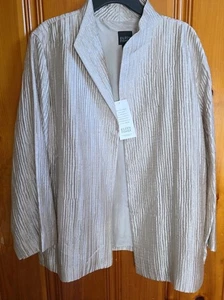 Eileen Fisher 90% Seide Blazer Jacke Damen Größe XL Creme Farbe Seide - Bild 1 von 4