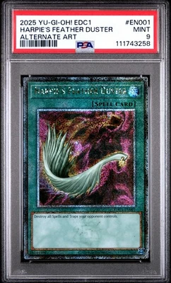 PSA 9 HARPIE'S FEATHER DUSTER ALTERNATE ART PROMO EDC1-EN001 YUGIOH ENGLISH 1 - Image 1 of 2