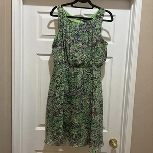 Jessica Howard Women's Dress Green Purple Abstract Size 12 Sleeveless - Picture 1 of 5