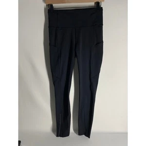 Lululemon Fast Free 7/8 Tight II Nulux 25" Black Pockets Women's Size 6 - Picture 1 of 5