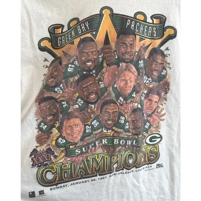 绿湾包装工队 1997 年超级碗 XXXI 冠军 T 恤 AN57237 — 第 1/2 张图片