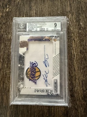 Parche autógrafo Kobe Bryant 2009-10 Rookies And Stars/199 BGS 9 automático 10 Foto 1 de 4