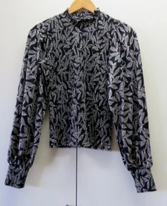 Stylish Black/White Print Elasticated bodice Top from Witchery - Size XS - Picture 1 of 10