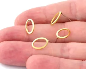 1 par de pendientes marco ovalado poste latón crudo 11x7mm 5019 - Imagen 1 de 3