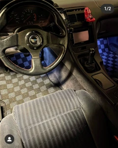 Alfombrillas delanteras a cuadros P2M para Nissan Z32 300ZX 1990-96 Fairlady Race Nismo - Imagen 1 de 3