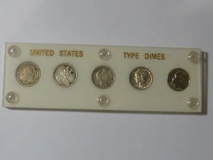 US Type Dimes Set, Büste, sitzend, Barber, Mercury, Roosevelt Proof - Bild 1 von 6
