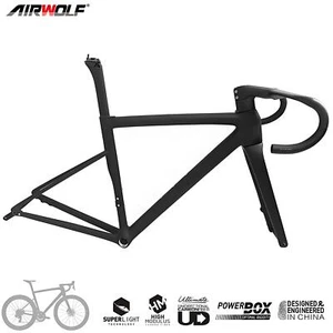 Telaio bici corsa carbonio AIRWOLF T1100 700x28c Lightweight 850g Aero bike - Foto 1 di 18