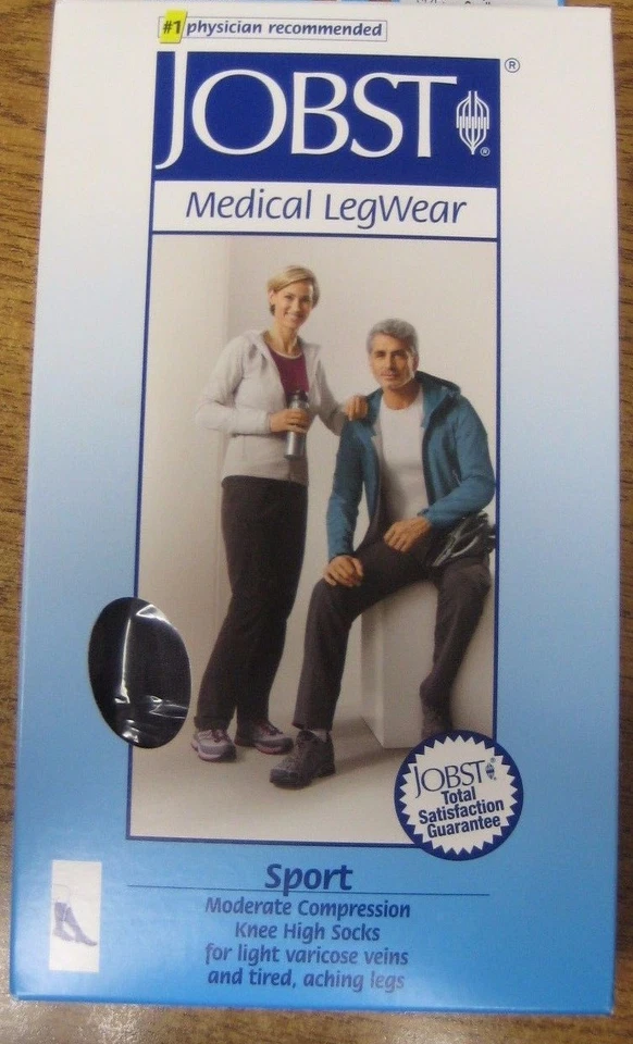 Jobst Moderate Compression Knee High Socks 7528910, SMALL, Grey - Image 1 of 1