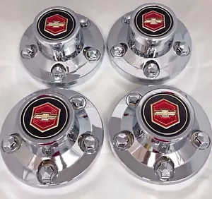 NEW 1978 1979 1980 1981 Chevy EL CAMINO MALIBU Wheel CHROME Center Hub Cap Set - Picture 1 of 5