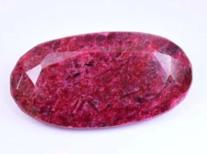 Piedra preciosa suelta ovalada de rubí rojo sangre enorme natural de 413,0 quilates - Imagen 1 de 7