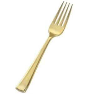 Formal or Wedding Golden Gold Secrets Plastic Forks 25 Pack Gold Tableware