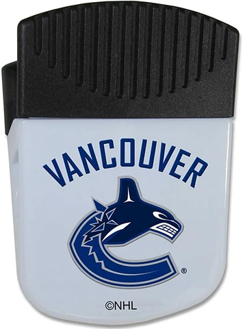 NHL Official Vancouver Canucks pretzel potato chip clip magnet Brand New Cover