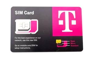 NEW T-mobile 3-in-1 Postpaid/Prepaid 4G LTE 5G SIM Card Nano/Micro/Standard Size - Picture 1 of 2