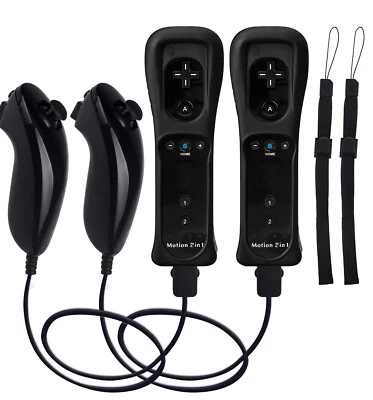 Wireless Controllers Compatible with Wii/Wii U with Silicone Case & Wrist Strap - Image 1 of 4