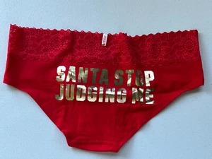 VTG 2015 Victoria's Secret PINK Panties Low Rise Hipster Naughty Santa NWT M - Picture 1 of 5
