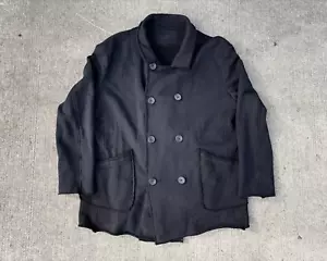 Frank & Eileen schwarze Mini Belfast Peacoat Fleece Minimal Jacke Damen Größe L - Bild 1 von 9