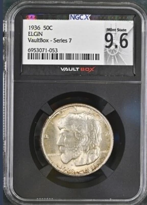 1936 Elgin Silver Commemorative Half Dollar NGC MS66 💥VAULT BOX💥 - Image 1 of 2