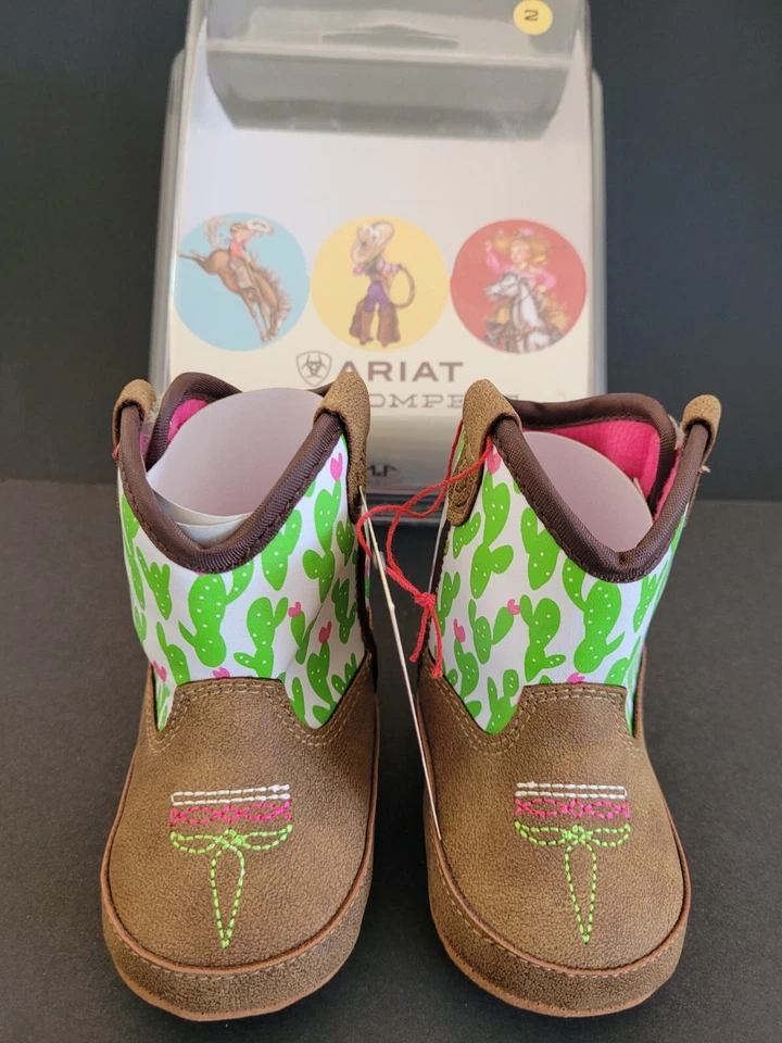 Ariat Western Boots Girls Infant LIL... STOMPERS Anaheim Cactus Brown A442000444