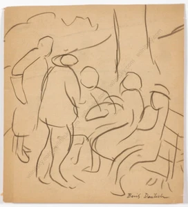 Boris Deutsch (1892-1978) "Scene in park", drawing, 1920/30s - Picture 1 of 12