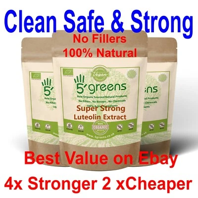 5GREENS Luteolin Extract 450mg - Strong Effective Vegan Capsules - Various Size Pouches