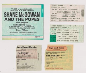 THE POGUES SHANE MACGOWAN UK CONCERT TICKET LOT X 5 1988 ONWARDS - Picture 1 of 1