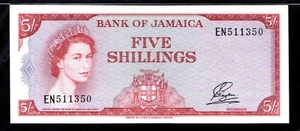 JAMAICA 1960 1964 5 Shillings P 51 Ab UNC - Picture 1 of 2