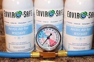 Arctic Air for R1234yf, 3 cans with Gauge, COLDER AIR, Enviro-Safe - Picture 1 of 3