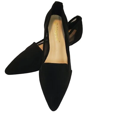Allegra K Black Suede Mesh Flat Women's  Size 7.5 - Image 1 of 4
