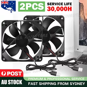 2PCS USB Cooling Fan Silent Fan Fr Computer Case PC CPU Case 5V 120x120x25mm AU - Picture 1 of 9